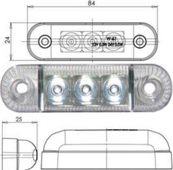 Led-äärivalo 12/24V kirkas 401146