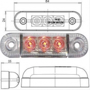 Led-äärivalo 12/24V punainen 401147