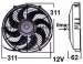 Vapaatuuletin 12V puhaltava 280 mm viistolapa