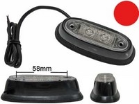 Led-äärivalo punainen, pinta-asennus 3080R