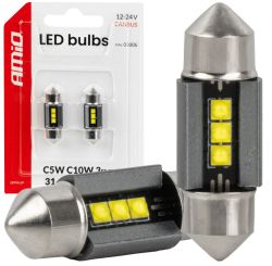 LED-sukkulapolttimo CANBUS 31 mm – 3 SMD, valkoinen 12/24 V