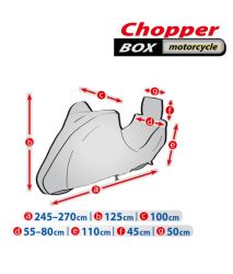 Chopper moottoripyörän suojapeite XL