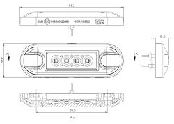 Led-äärivalo keltainen GRAPHITE SLIM
