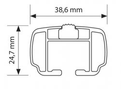 Taakkateline kattokaiteisiin Yuro alu L 127 cm