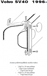 Lisävalojen kiinnikesarja Volvo S40 96-03